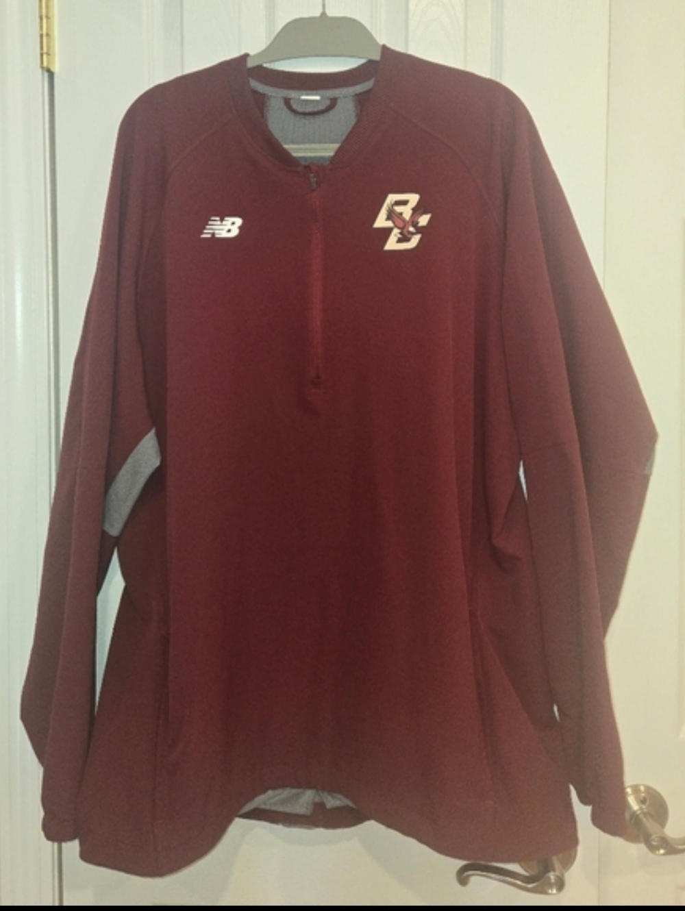 New Balance Boston College Eagles 1/4 Zip Pullover Men’s Maroon Athletic Jacket